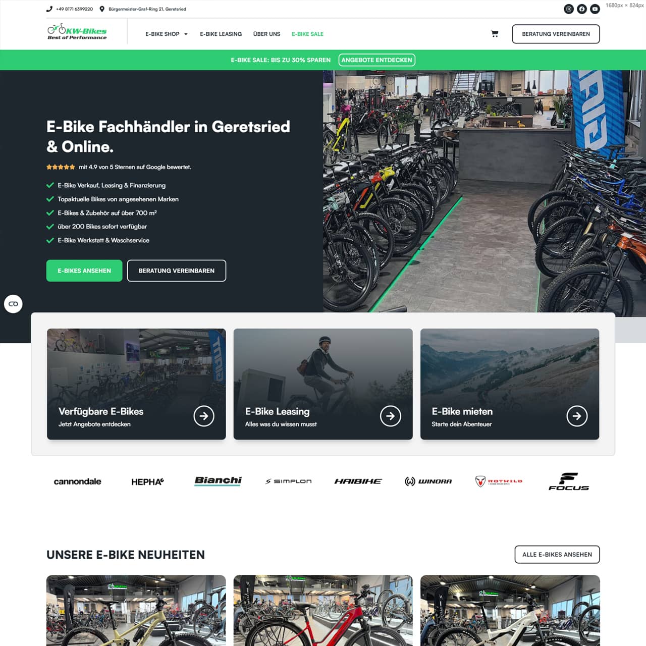 KW-Bikes Webdesign Referenz